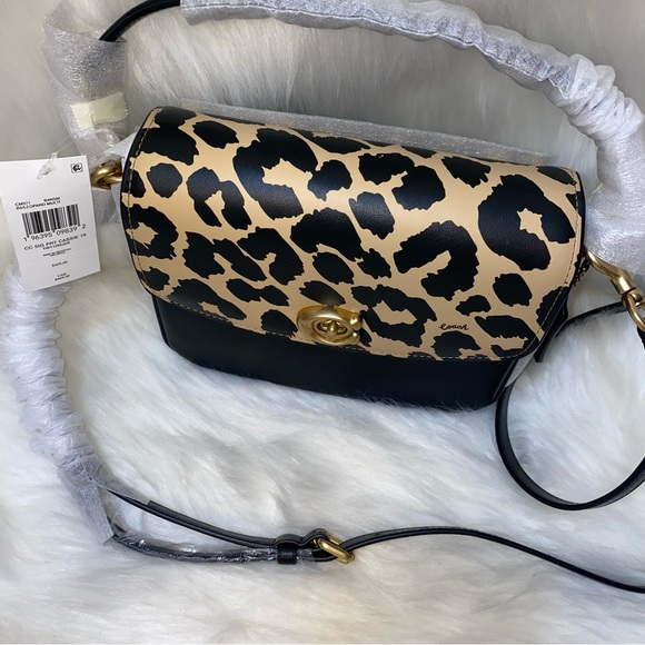 Coach Cassie Crossbody Bag 19 With Leopard Print New - Picture 12 of 16